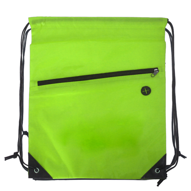Drawstring Backpack w/Front Zipper Pocket
