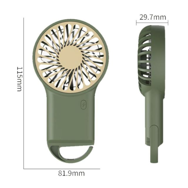 USB Rechargeable Handheld Fan w/Hook