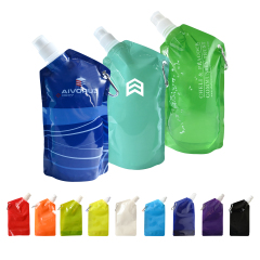25 Oz. Collapsible and Reusable Water Bag w/Carabiner