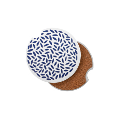 Absorbent Ceramic Stone Car Coaster w/Cork Base