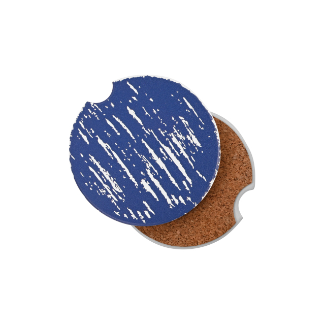 Absorbent Ceramic Stone Car Coaster w/Cork Base