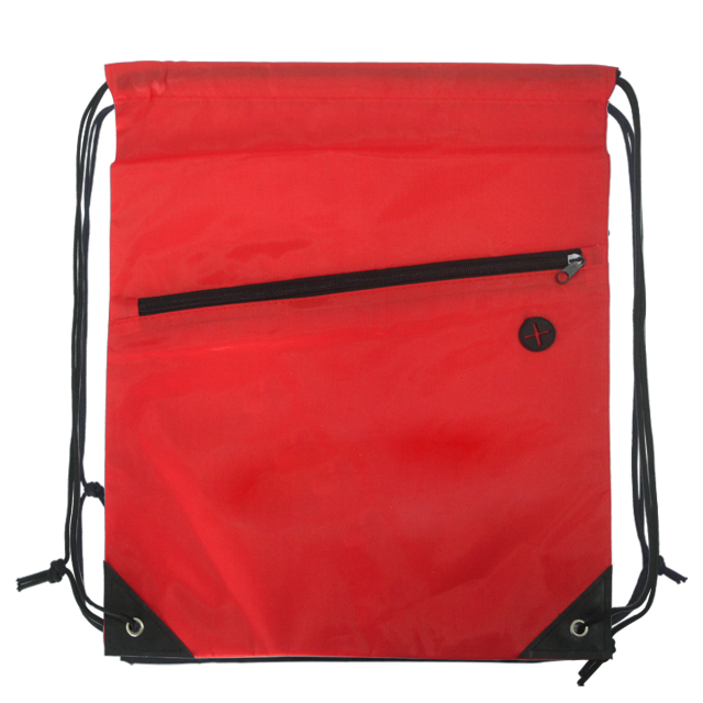 Drawstring Backpack w/Front Zipper Pocket