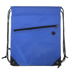 Drawstring Backpack w/Front Zipper Pocket