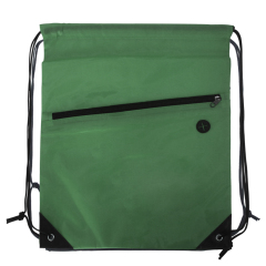 Drawstring Backpack w/Front Zipper Pocket