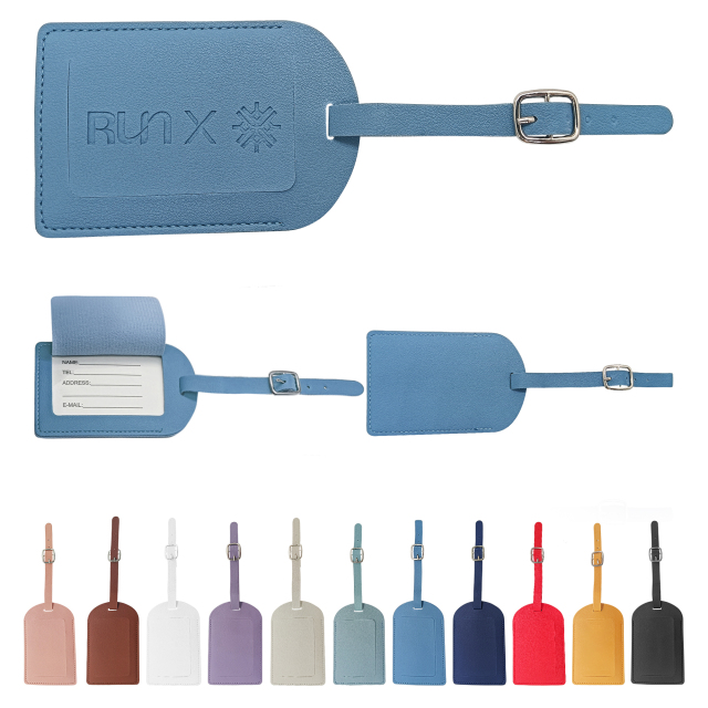 Flip Open PU Leather Luggage Tag