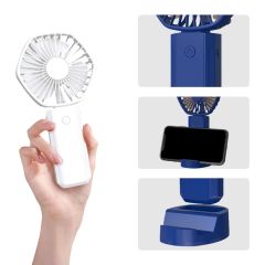 USB Rechargeable Handheld Fan w/Phone Holder
