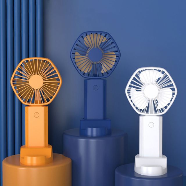 USB Rechargeable Handheld Fan w/Phone Holder