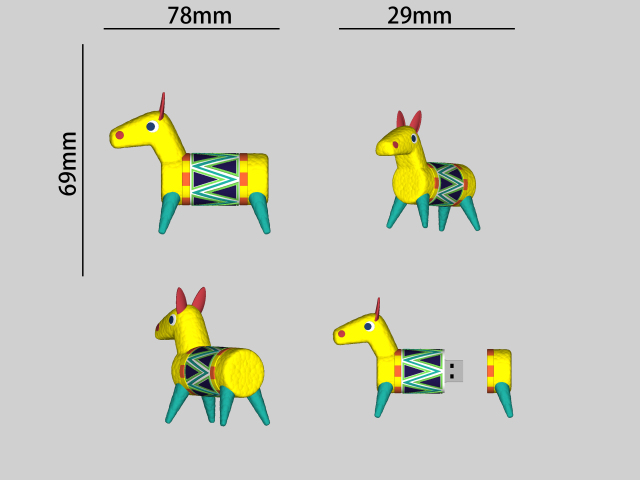 Custom 2D PVC USB Flash Drive 4 GB