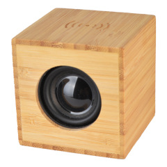Portable Bamboo Speaker w/Wireless Charger