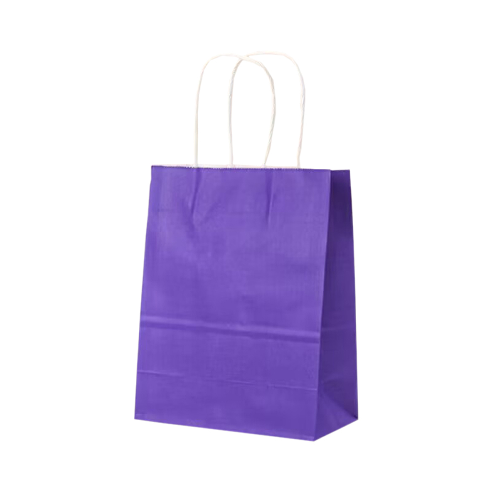 Matte Color Kraft Paper Bags w/Handles