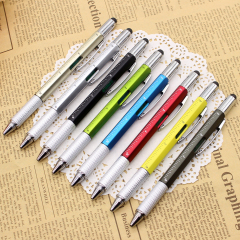 Multi-Tool Ballpoint Pen w/Screw Heads/Ruler/Spirit Level