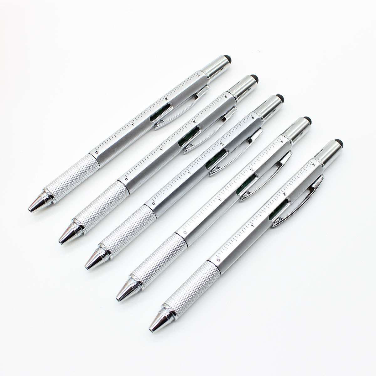 Multi-Tool Ballpoint Pen w/Screw Heads/Ruler/Spirit Level