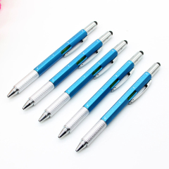 Multi-Tool Ballpoint Pen w/Screw Heads/Ruler/Spirit Level