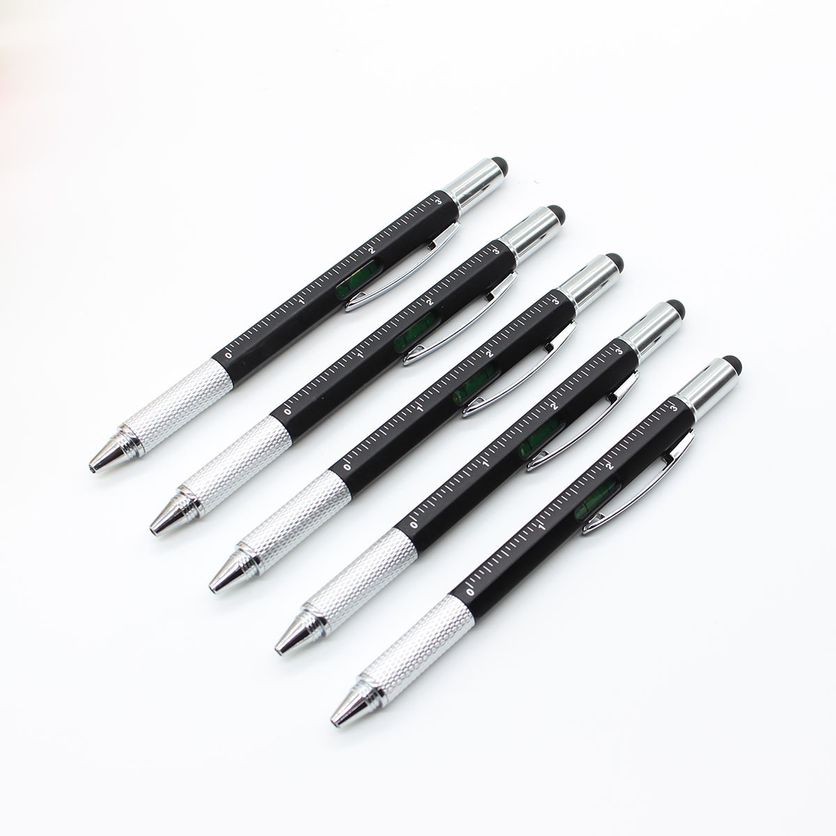 Multi-Tool Ballpoint Pen w/Screw Heads/Ruler/Spirit Level