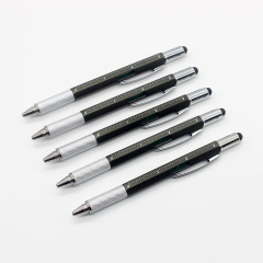 Multi-Tool Ballpoint Pen w/Screw Heads/Ruler/Spirit Level