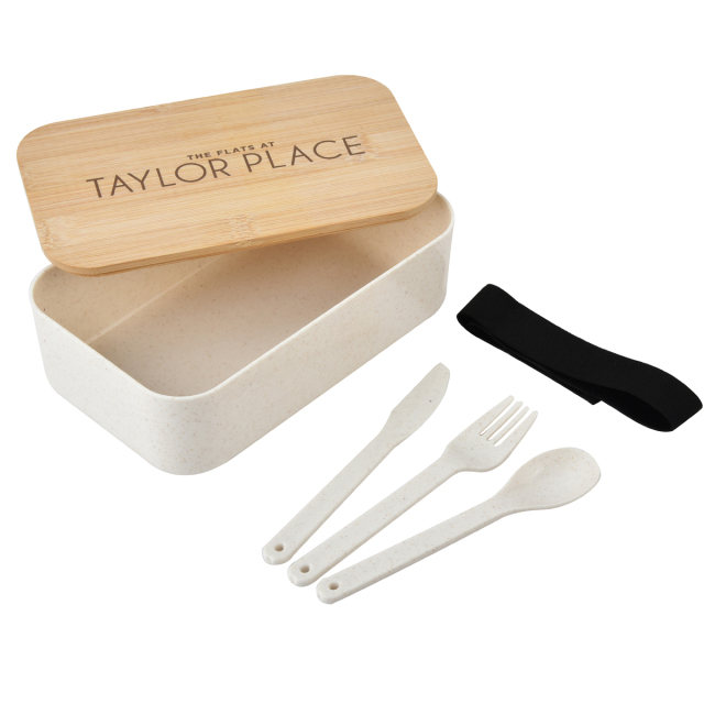 Wheat Straw Bento Lunch Box w/Tableware Set