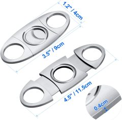 Stainless Steel Double Cut Blade Cigar Cutter