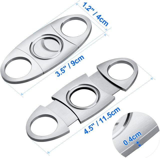 Stainless Steel Double Cut Blade Cigar Cutter
