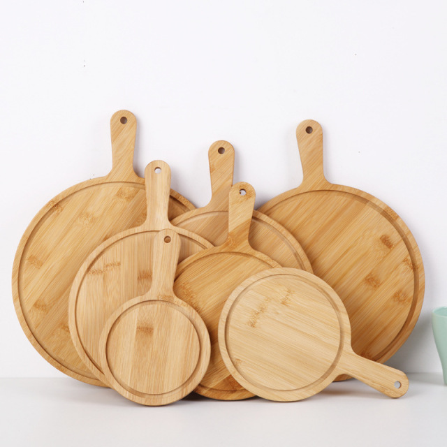 Bamboo Pizza Cutting Board w/Handle