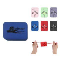 Retractable 3-in-1 Charging Cable w/Phone Holder