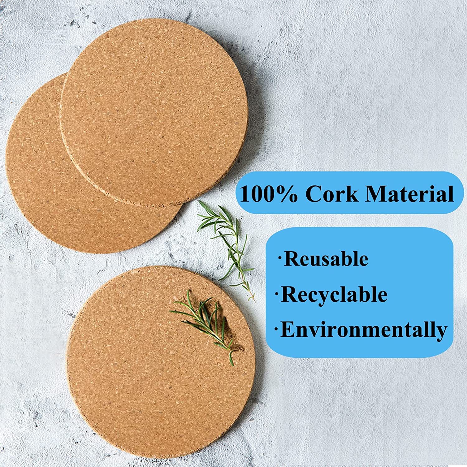 4" Round Cork Coaster