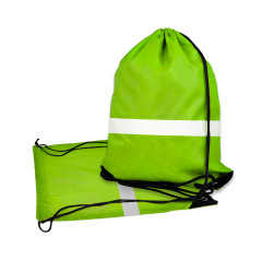 Reflective Polyester Drawstring Backpack