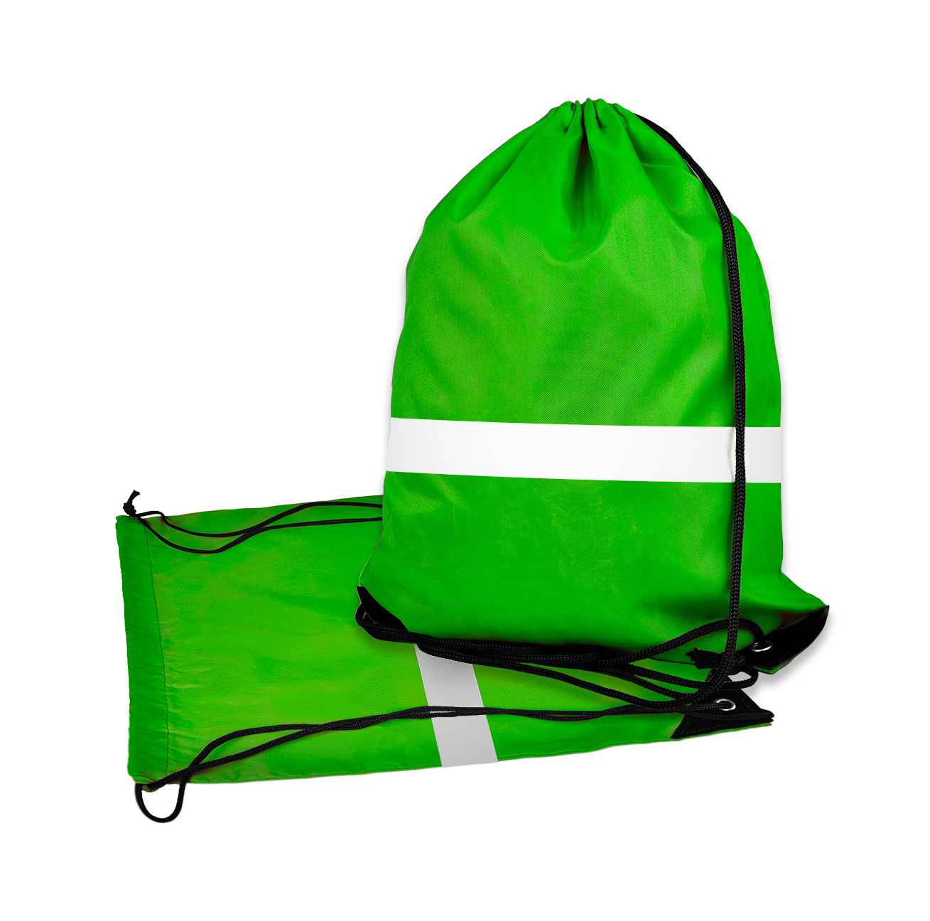 Reflective Polyester Drawstring Backpack