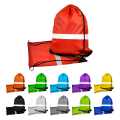 Reflective Polyester Drawstring Backpack