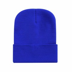 Cuffed Knit Beanie w/Woven Patch
