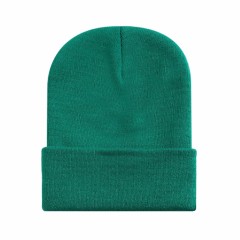 Cuffed Knit Beanie w/Woven Patch