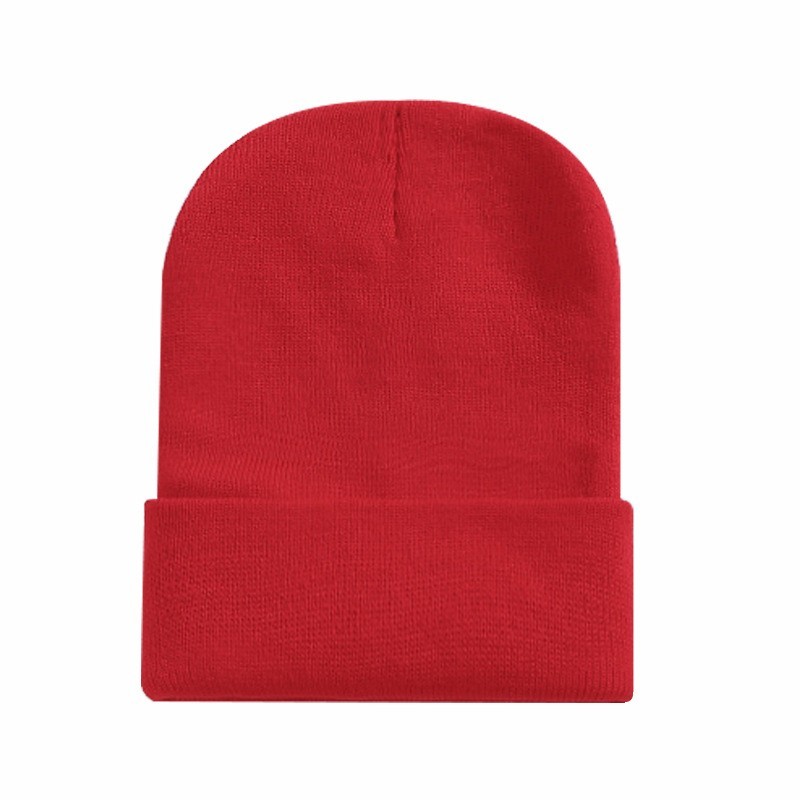Cuffed Knit Beanie w/Woven Patch