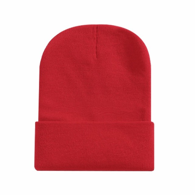 Cuffed Knit Beanie w/Woven Patch