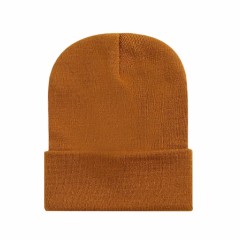 Cuffed Knit Beanie w/Woven Patch
