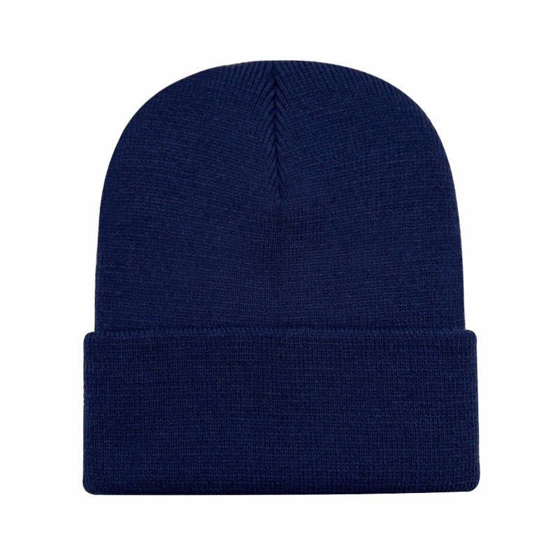 Cuffed Knit Beanie w/Woven Patch
