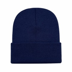 Cuffed Knit Beanie w/Woven Patch