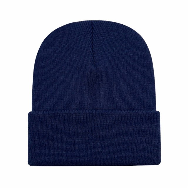 Cuffed Knit Beanie w/Woven Patch