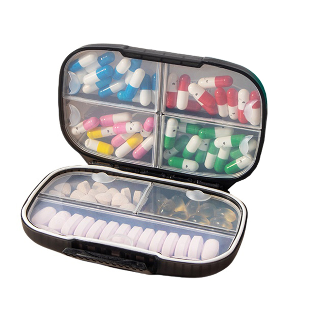 Portable 7 Compartment Pill Organizer Medicine Box