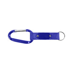 7cm Carabiner Keychain with Woven Strap and Metal Plate