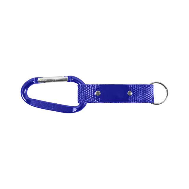 7cm Carabiner Keychain with Woven Strap and Metal Plate