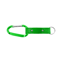 7cm Carabiner Keychain with Woven Strap and Metal Plate