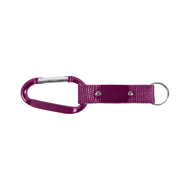 7cm Carabiner Keychain with Woven Strap and Metal Plate