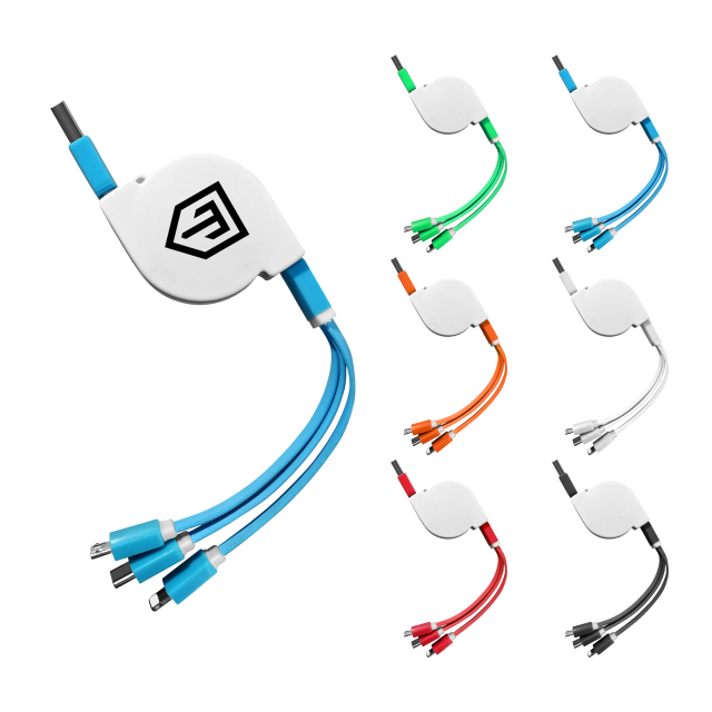 Retractable 3-in-1 Charging Cable