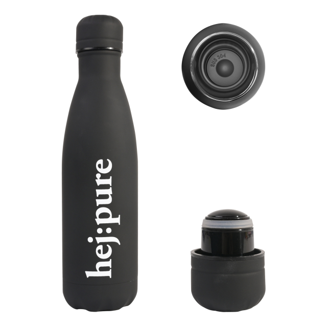 17 Oz. Rubber Matte Stainless Steel Cola Shaped Bottles