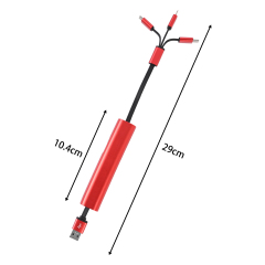 Retractable 3-in-1 Charging Cable Keychain