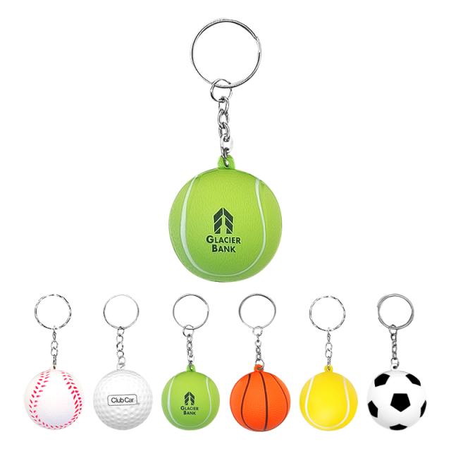 Sports Ball Stress Reliever Keychain