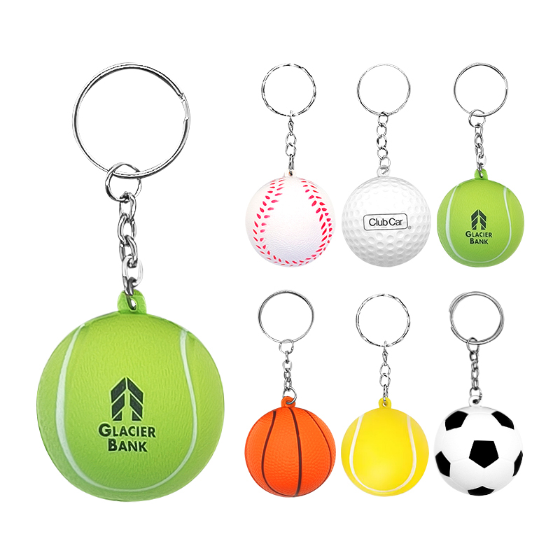 Sports Ball Stress Reliever Keychain