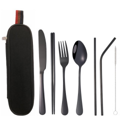 Stainless Steel Tableware Set w/Pouch