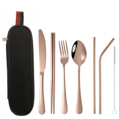 Stainless Steel Tableware Set w/Pouch