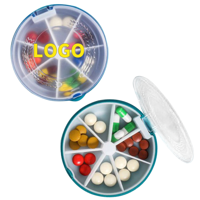 7-grid Round Medicine Box