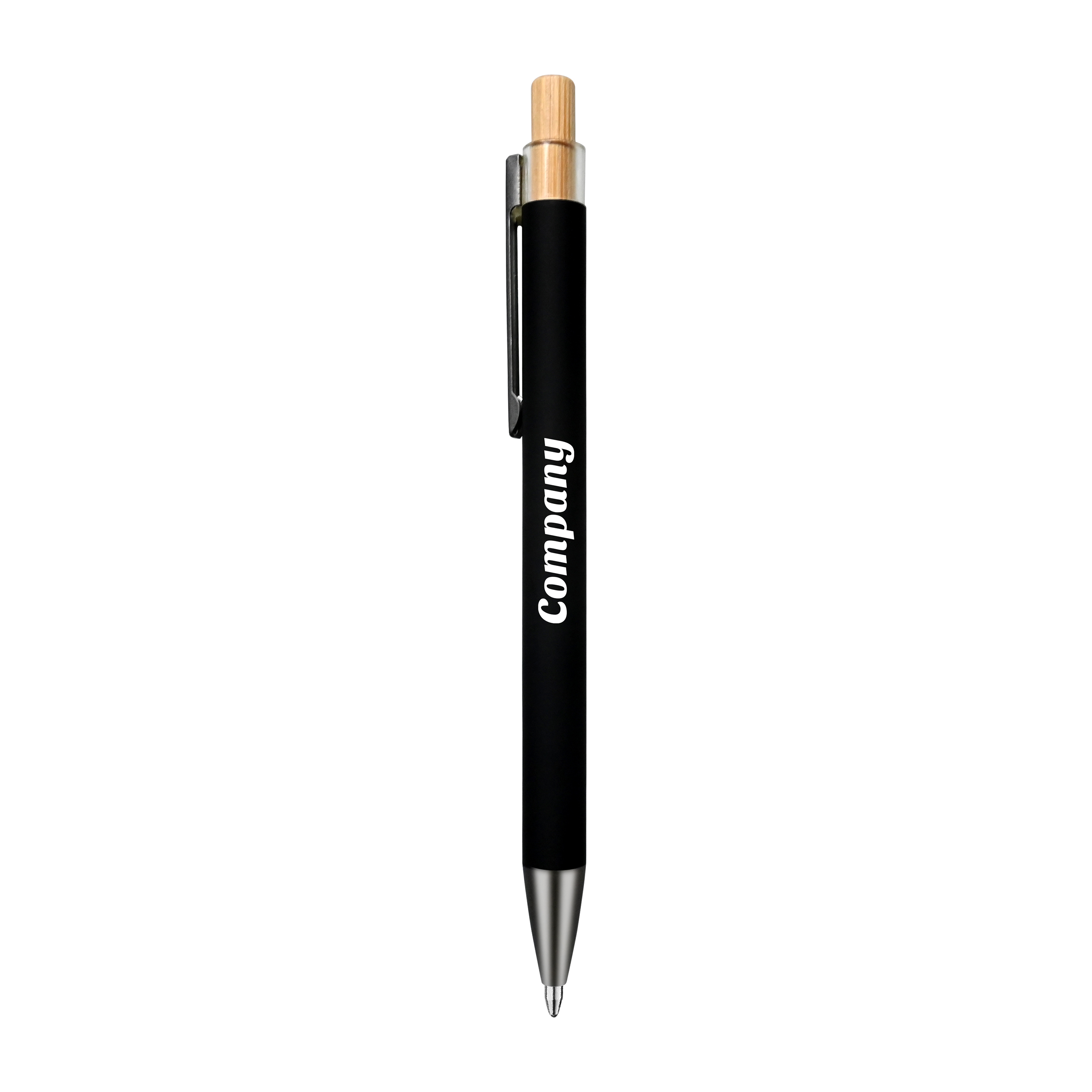 Recycled Aluminum Pen With Bamboo Plunger